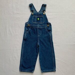 2019 John Deere Logo Tractor Country Farmer Boy 100% Cotton Denim Overalls 3T